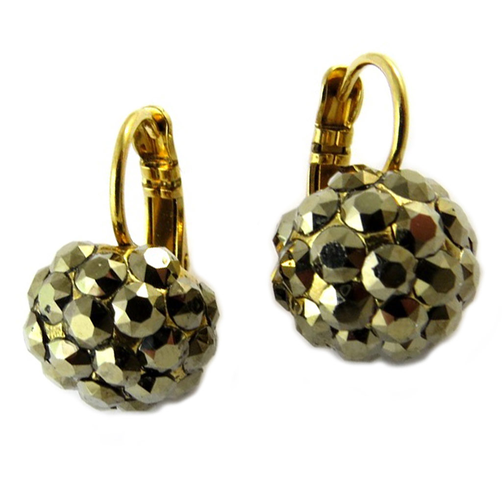 Dormeuses artisanales \'Constantinople\' gris doré - 11 mm - [P1293]