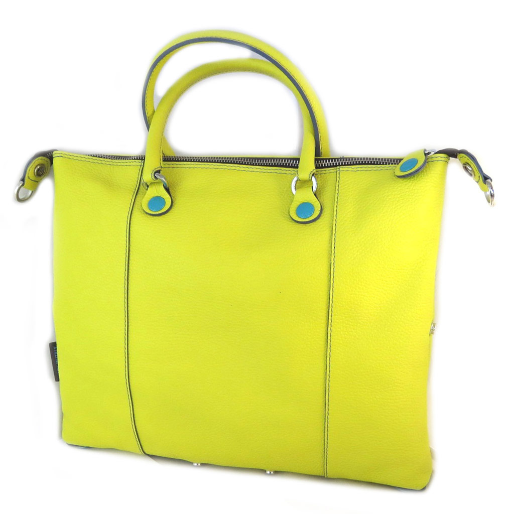 Sac cuir 3 en 1 \'Gabs\' jaune (M) - 37x30x2 cm - [P1581]