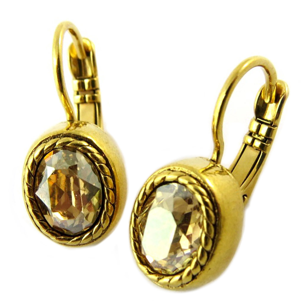 Dormeuses artisanales \'Constantinople\' doré - 11x8 mm - [P1607]