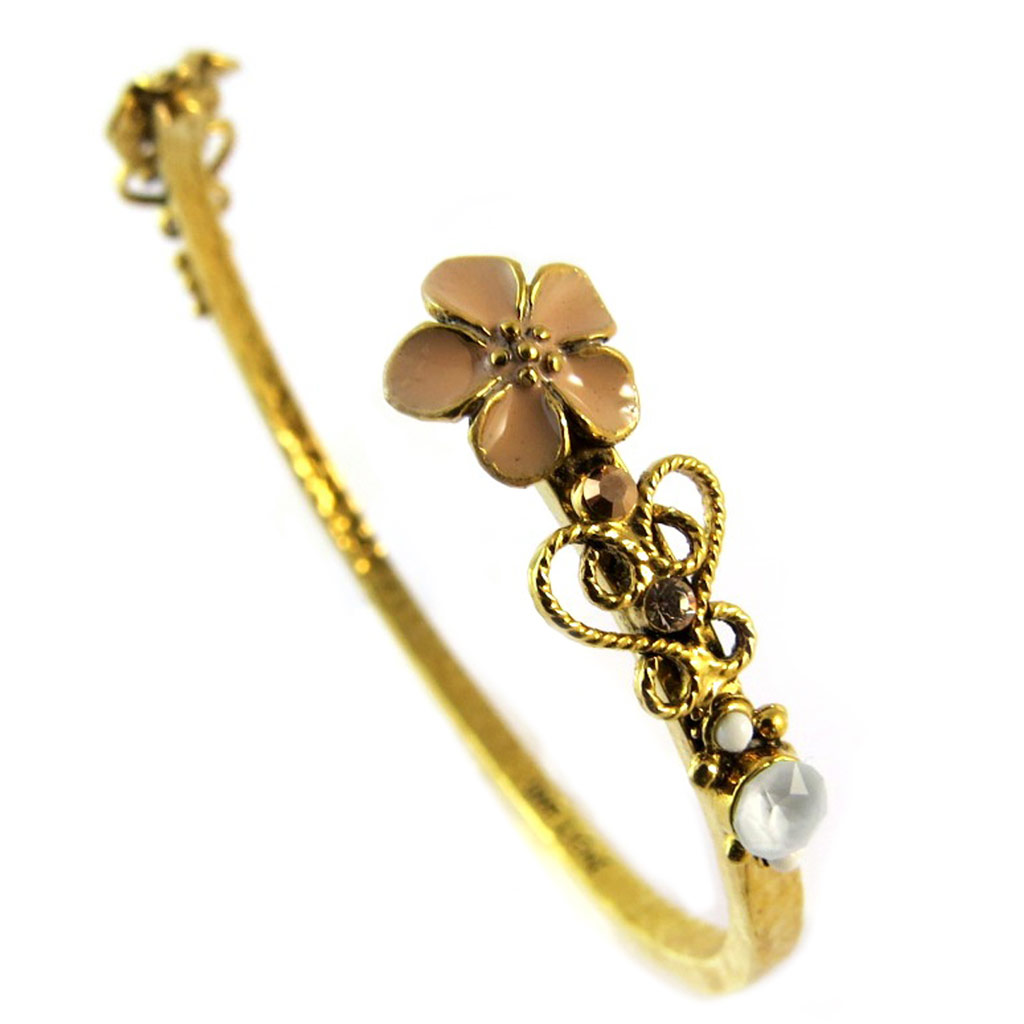 Bracelet artisanal \'Constantinople\' vieux rose doré - [P1644]