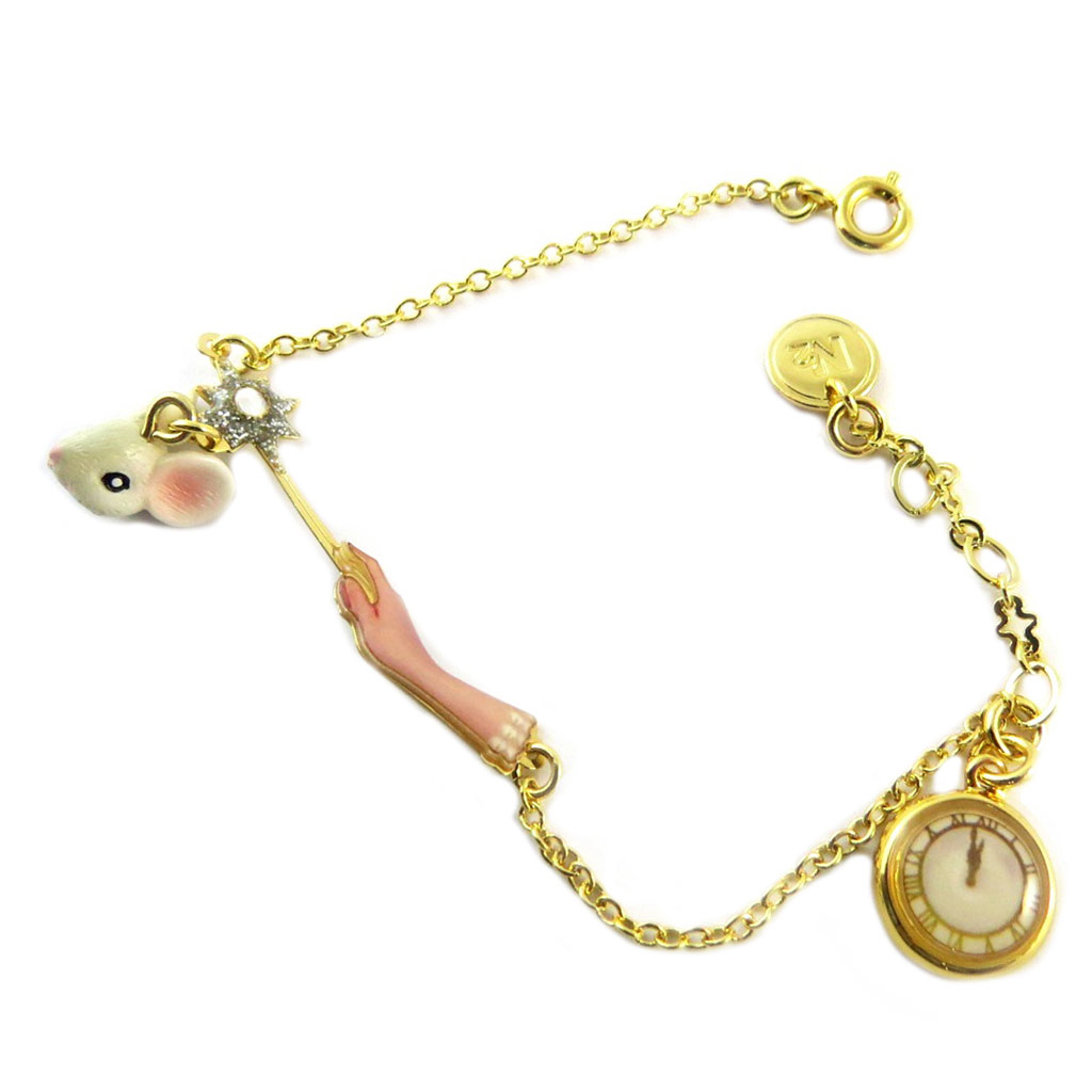 Bracelet artisanal \'Monde Merveilleux\' (Cendrillon) rose doré - [P2008]