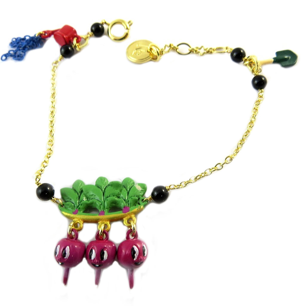 Bracelet artisanal \'Monde Merveilleux\' (Potager du Bonheur) multicolore doré - [P2206]