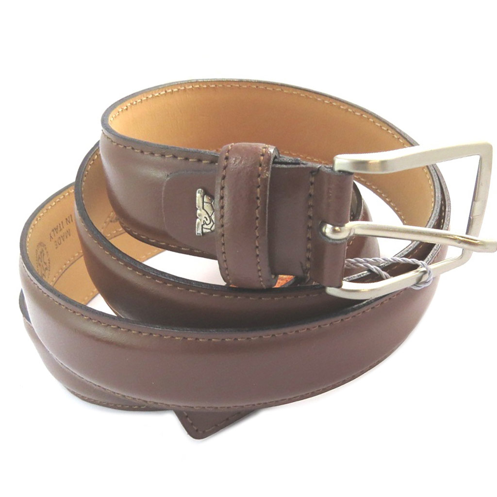 Ceinture cuir \'L\'Elégance à l\'Italienne\' marron - 30 mm - [P2787]