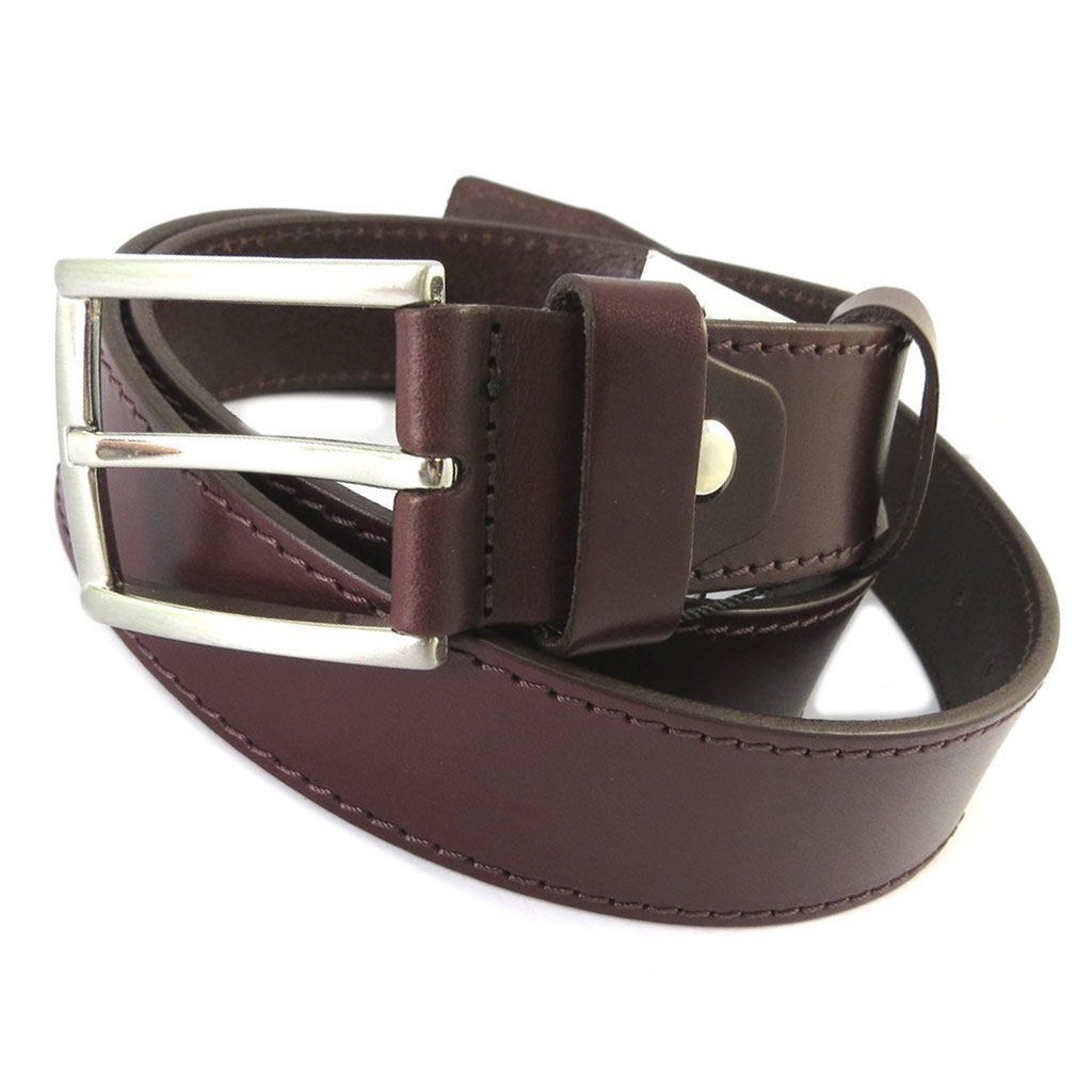 Ceinture cuir \'L\'Elégance à l\'Italienne\' marron foncé - 35 mm - [P2789]