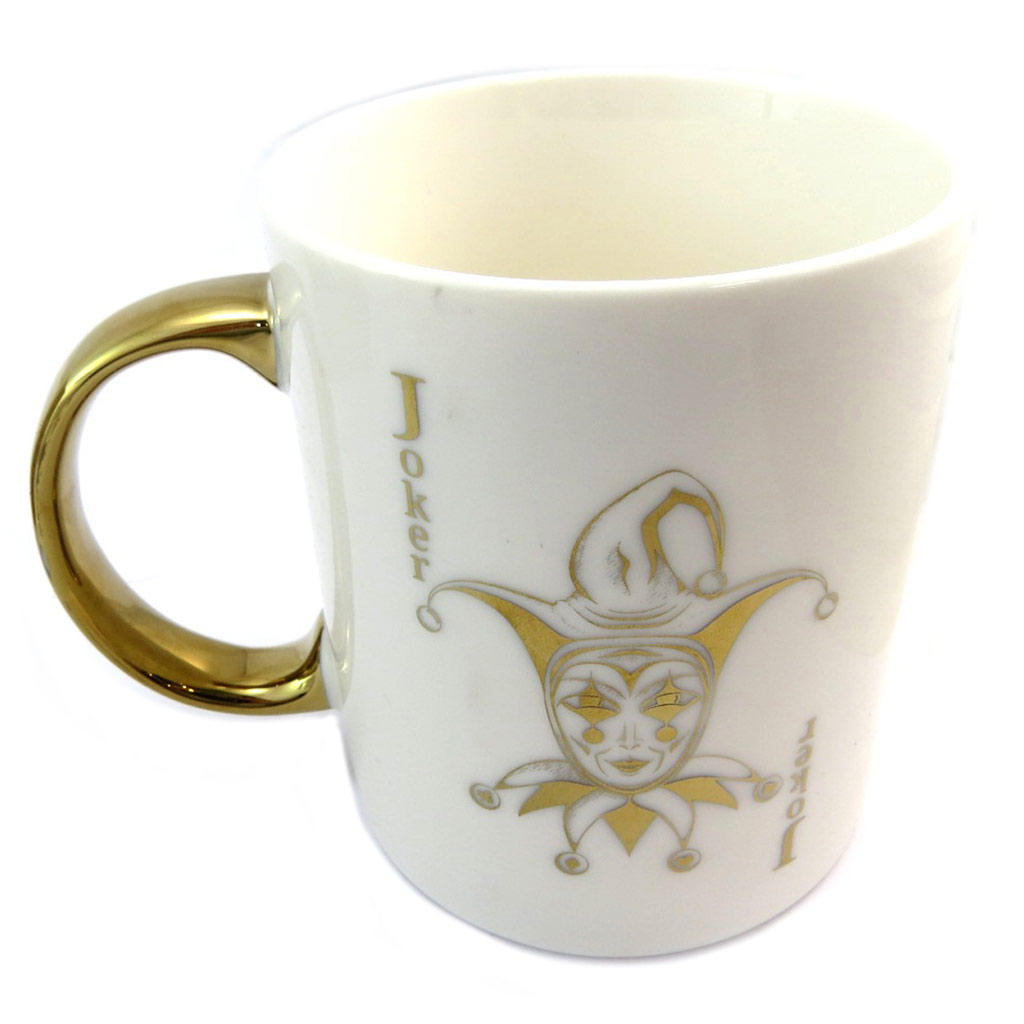 Mug porcelaine \'Monte-Carlo\' ivoire doré (Joker) - 115x95 cm - [P4174]