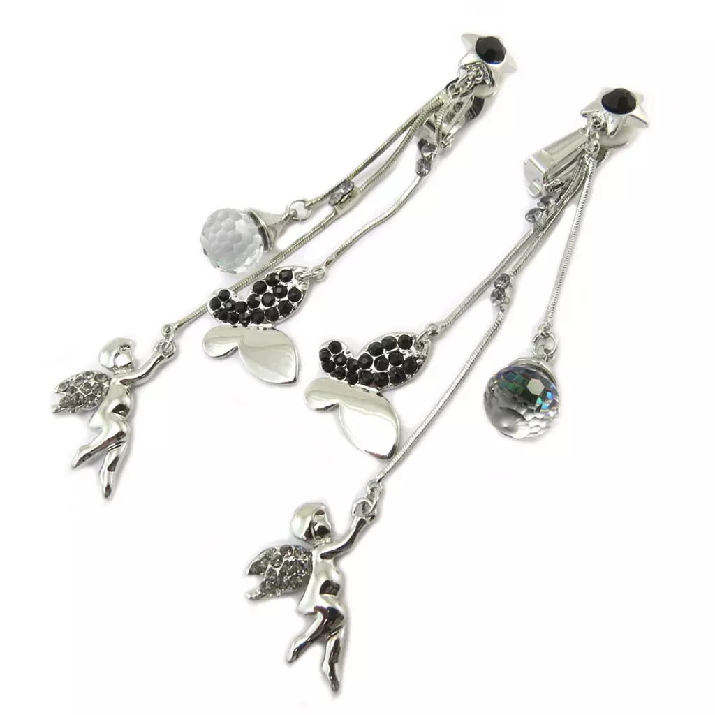 les trésors de lily Clips Créateur 'Anges' noir argenté 100x20 mm [P4627]