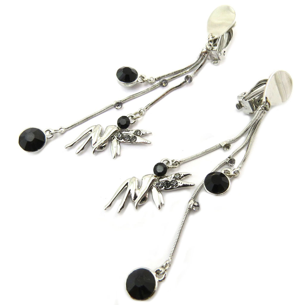 Clips Créateur \'Fée Clochette\' noir argenté - 85x20 mm - [P4631]