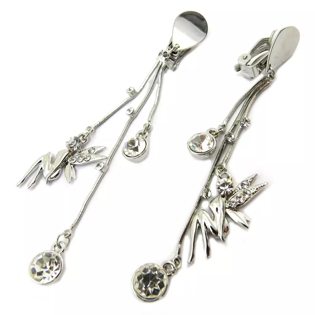 les trésors de lily Clips Créateur 'Fée Clochette' blanc argenté 85x20 mm [P4633]