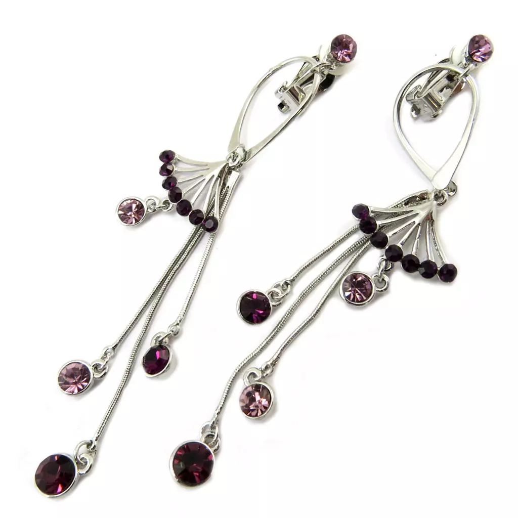 les trésors de lily Clips Créateur 'Scarlett' violet argenté 100x22 mm [P4634]