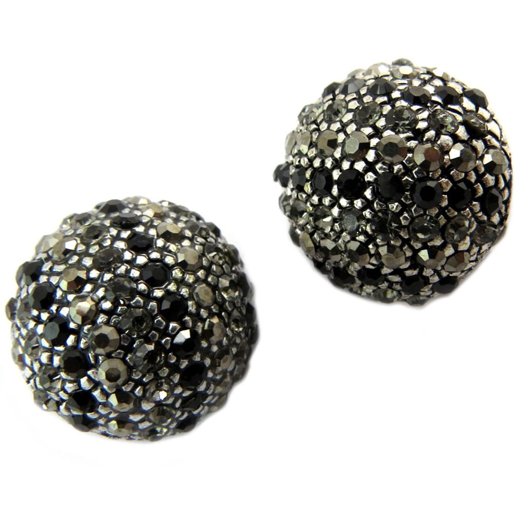 Clips Créateur \'Sissi\' noir gris argenté -  22 mm - [P4660]