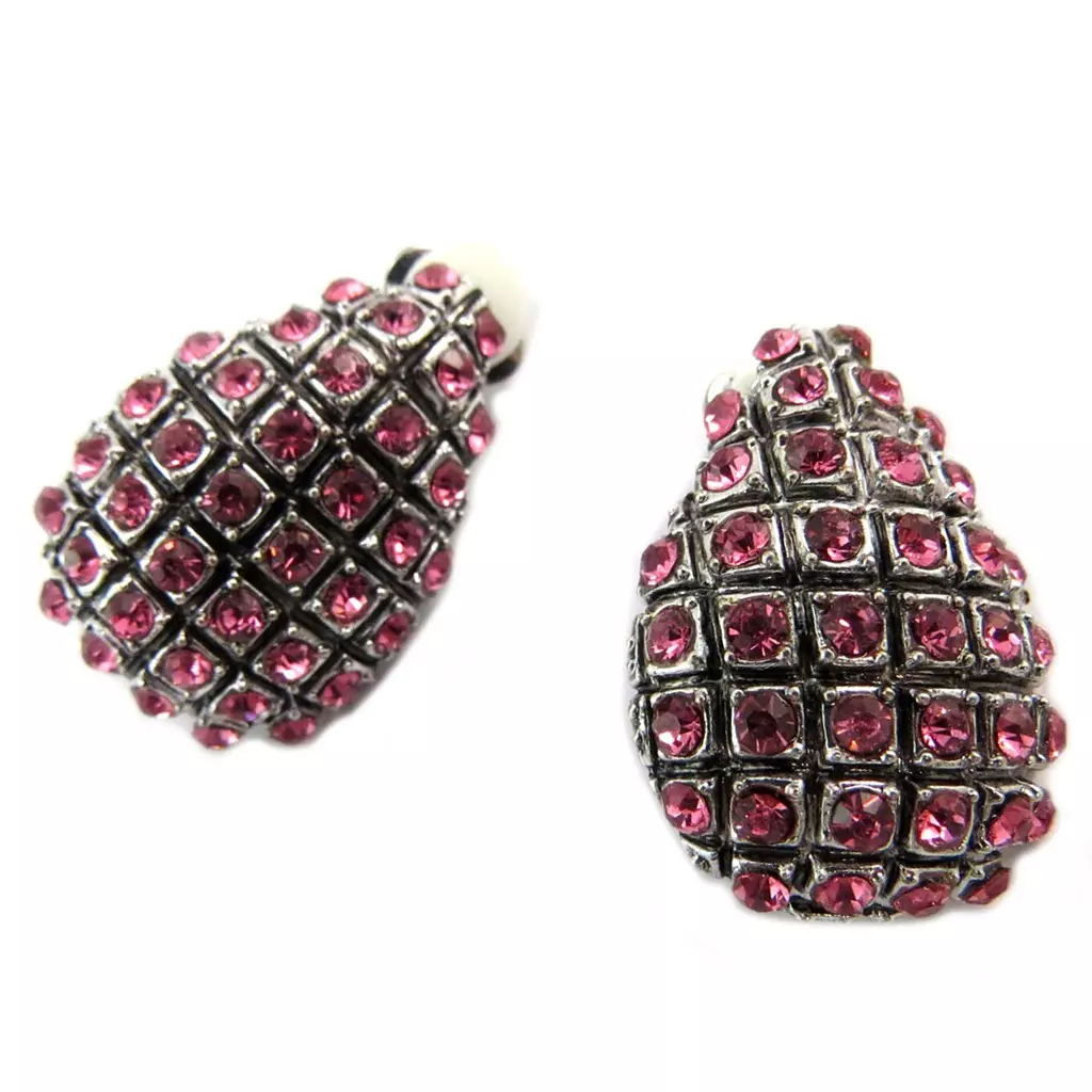 les trésors de lily Clips Créateur 'Sissi' rose argenté 30x20 mm [P4675]