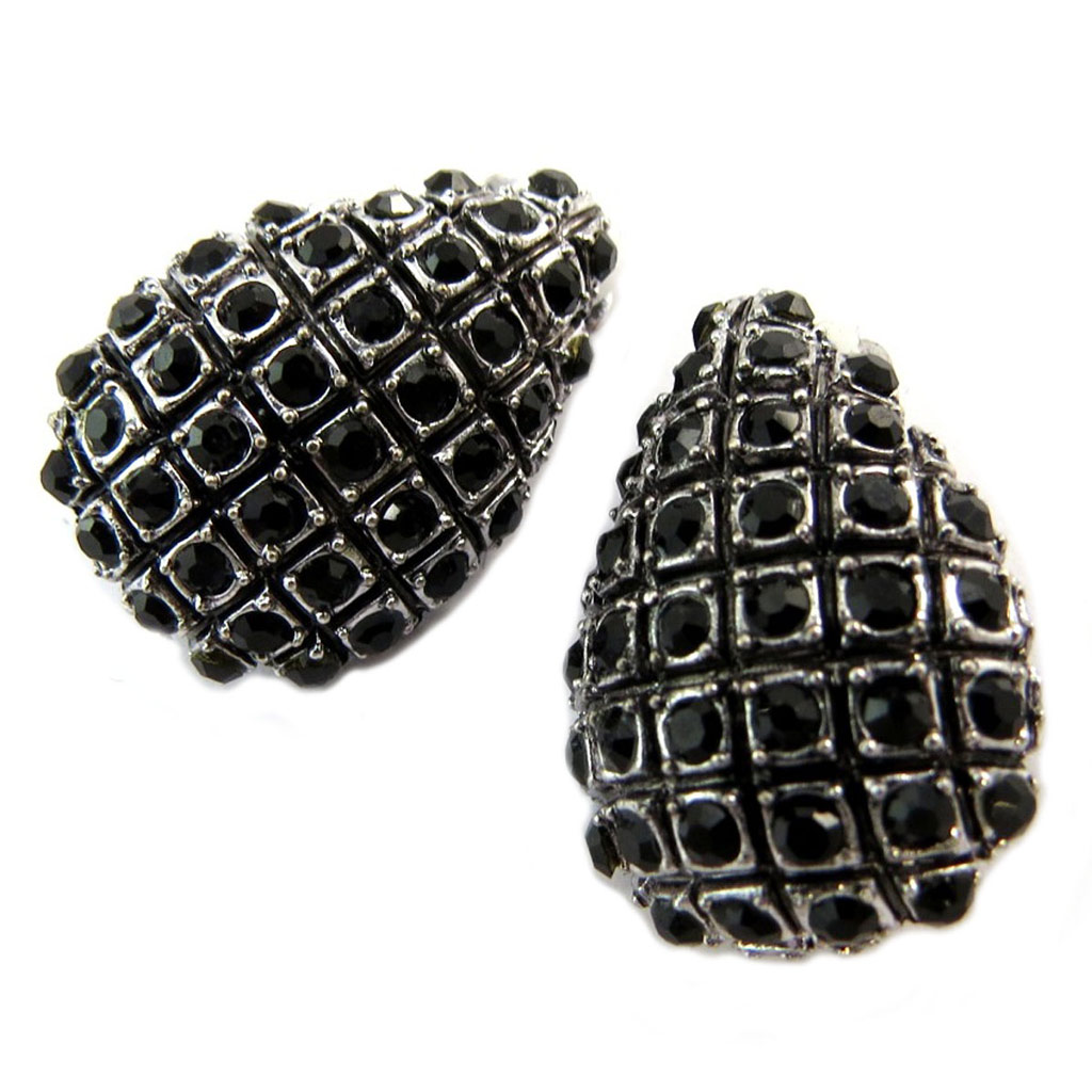 Clips Créateur \'Sissi\' noir argenté -  30x20 mm - [P4678]
