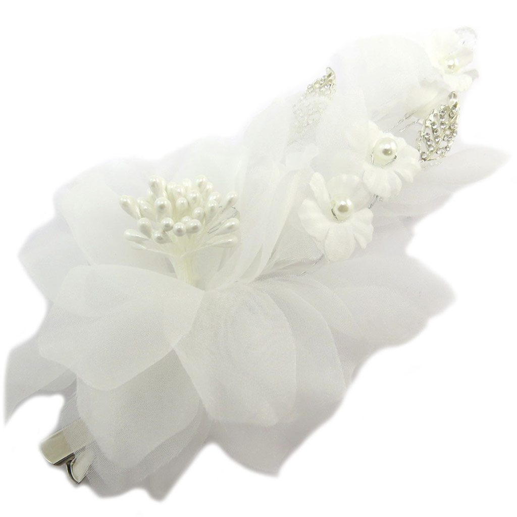 Pince cheveux Créateur \'Ophélia\' ivoire - 15x8 cm - [P4773]