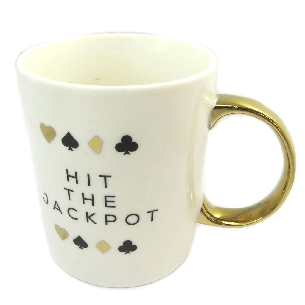 Mug porcelaine \'Monte-Carlo\' ivoire doré (Hit the Jackpot) - 115x95 cm - [P5215]