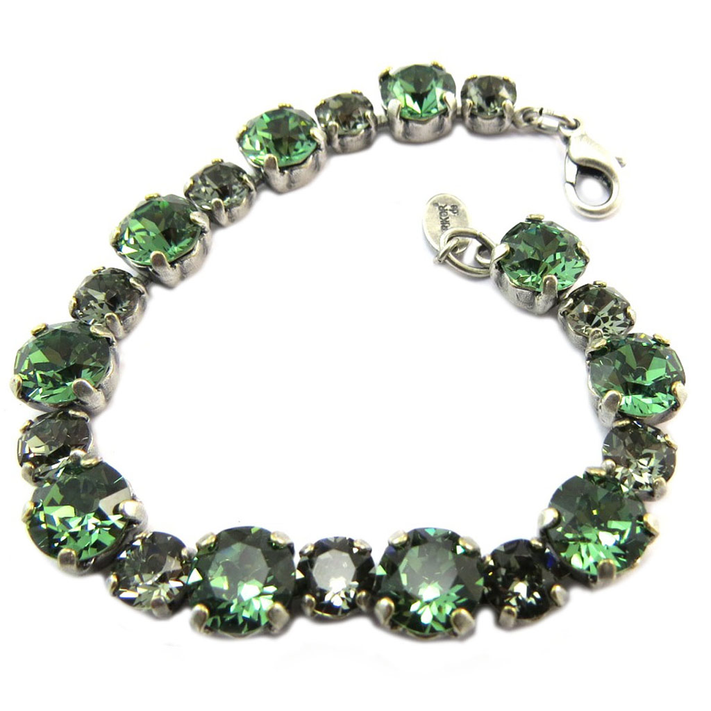 Bracelet artisanal \'Tsarine\' duo vert argenté - [P5507]