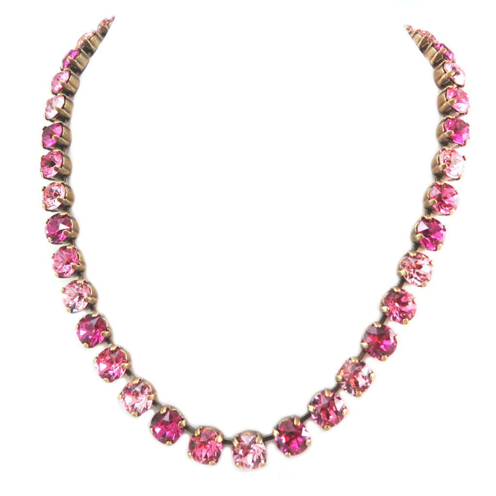 Collier artisanal \'Tsarine\' trio rose doré - 8 mm - [P5541]