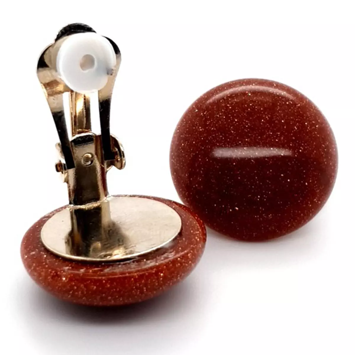 les trésors de lily Clips Créateur 'Mineralia' astralite / verre aventuriné pailleté 20 mm [P5612]