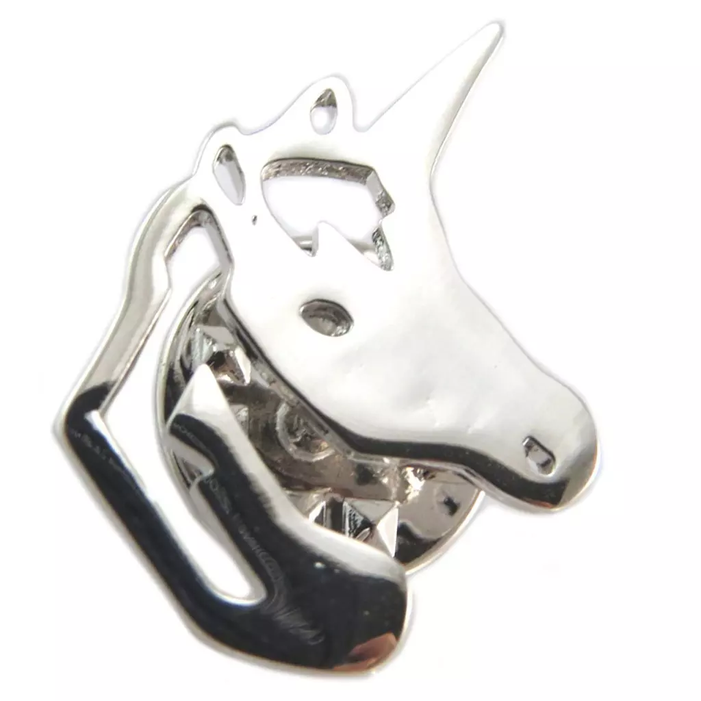 les trésors de lily Broche pin's artisanal 'Licorne' argenté 22x15 mm [P5891]