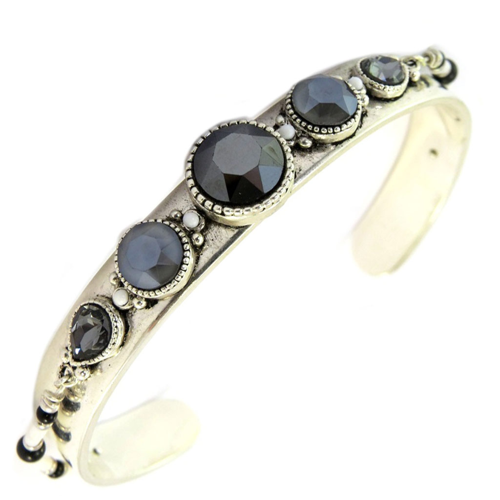 Bracelet artisanal \'Constantinople\' gris argenté - [P6015]