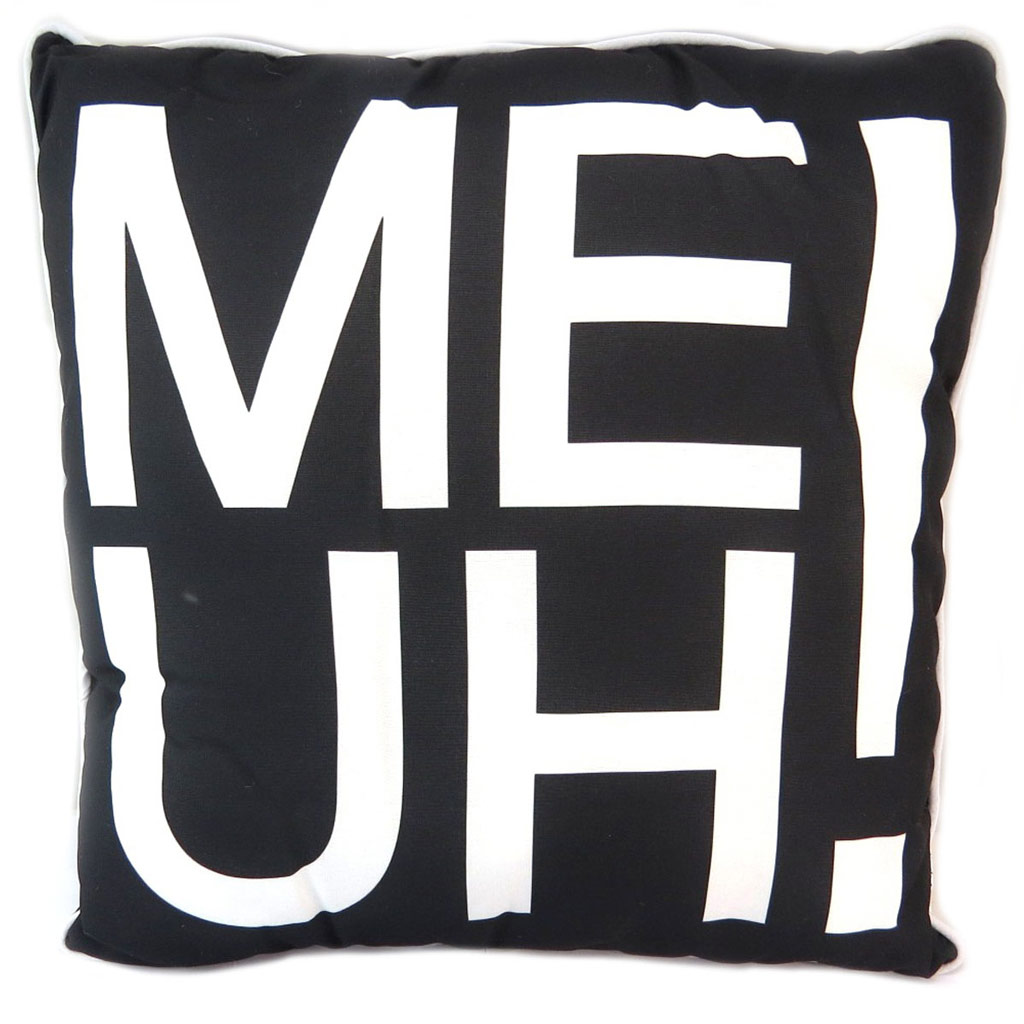 Coussin déco \'Drôle de Vache\' noir blanc (Meuh !) - 40 cm - [P6476]