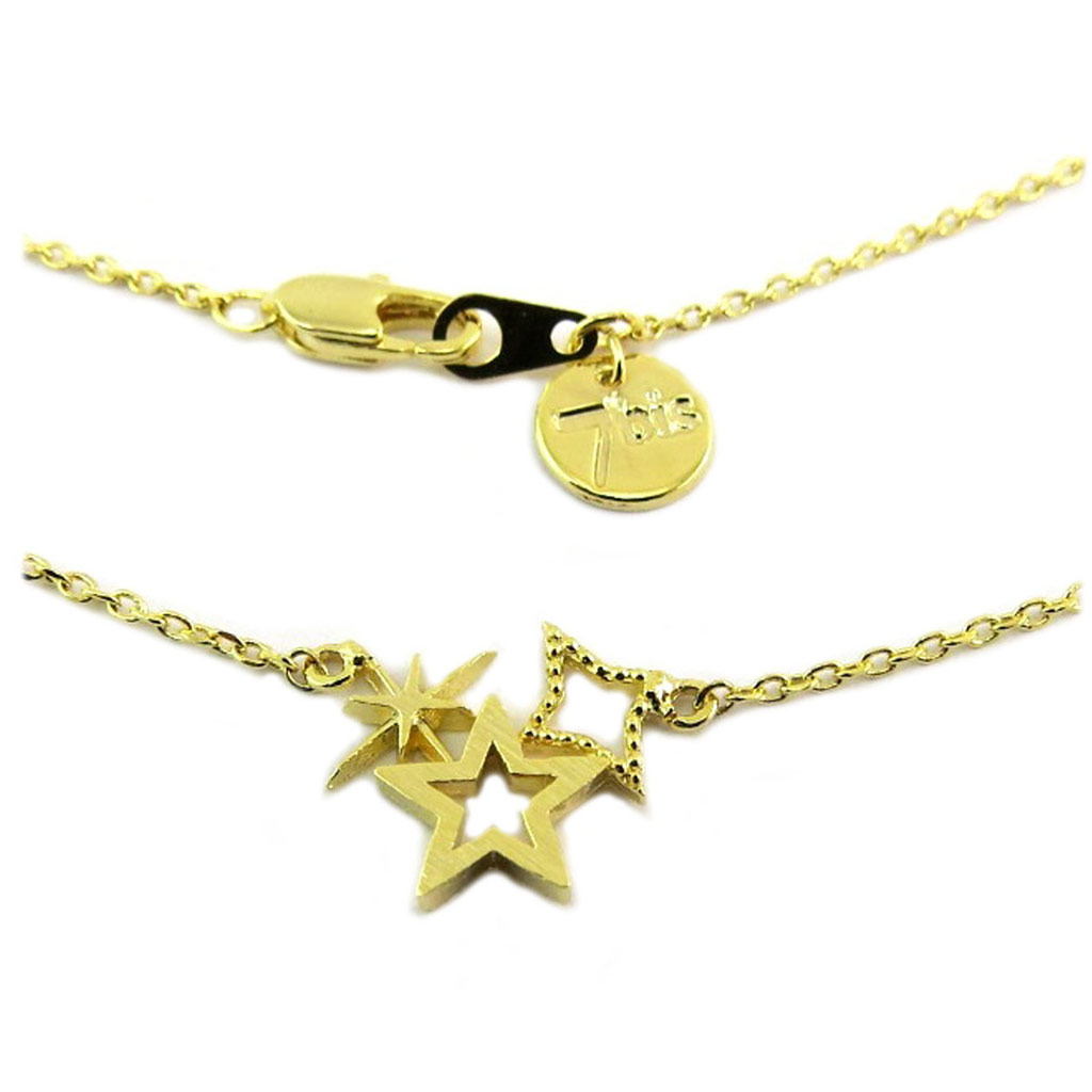 Collier artisanal \'Une Etoile est Née\' doré - 12x11 mm - [P6959]