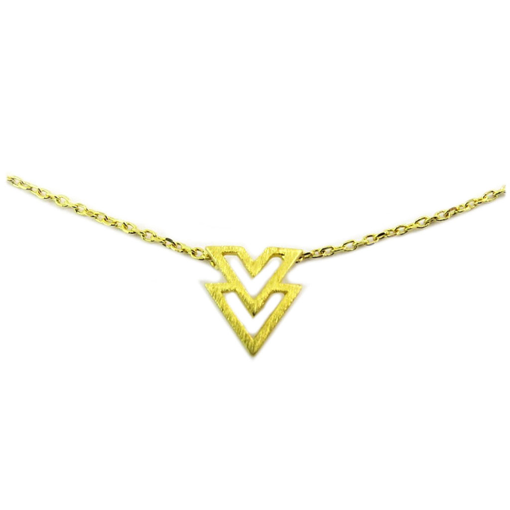 Collier artisanal \'Boho\' doré - 10x9 mm - [P6962]
