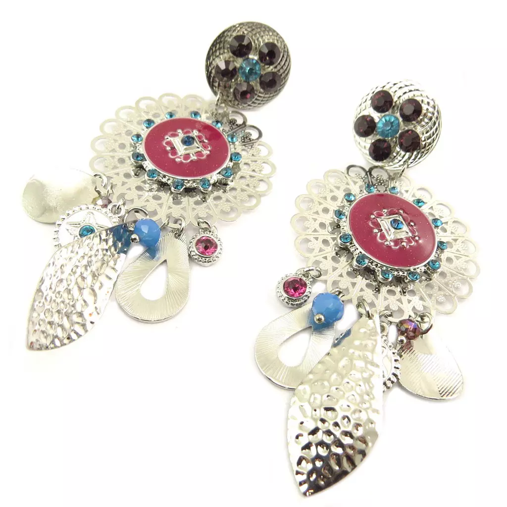 les trésors de lily Clips créateur 'Lilipoupettes' rose bleu argenté 95x40 mm [P7434]