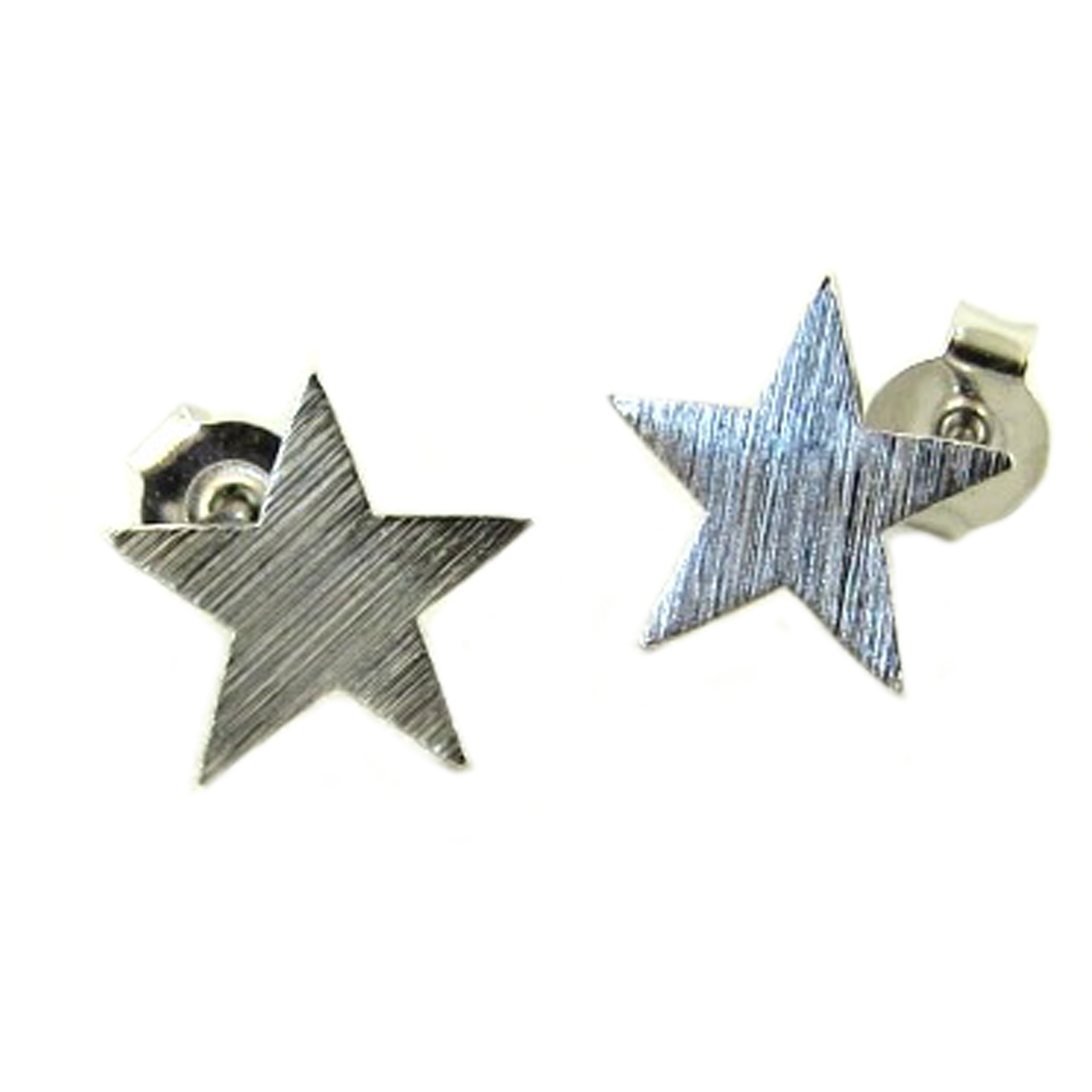 Boucles artisanales \'Une Etoile est Née\' argenté - 9x9 mm - [P8207]