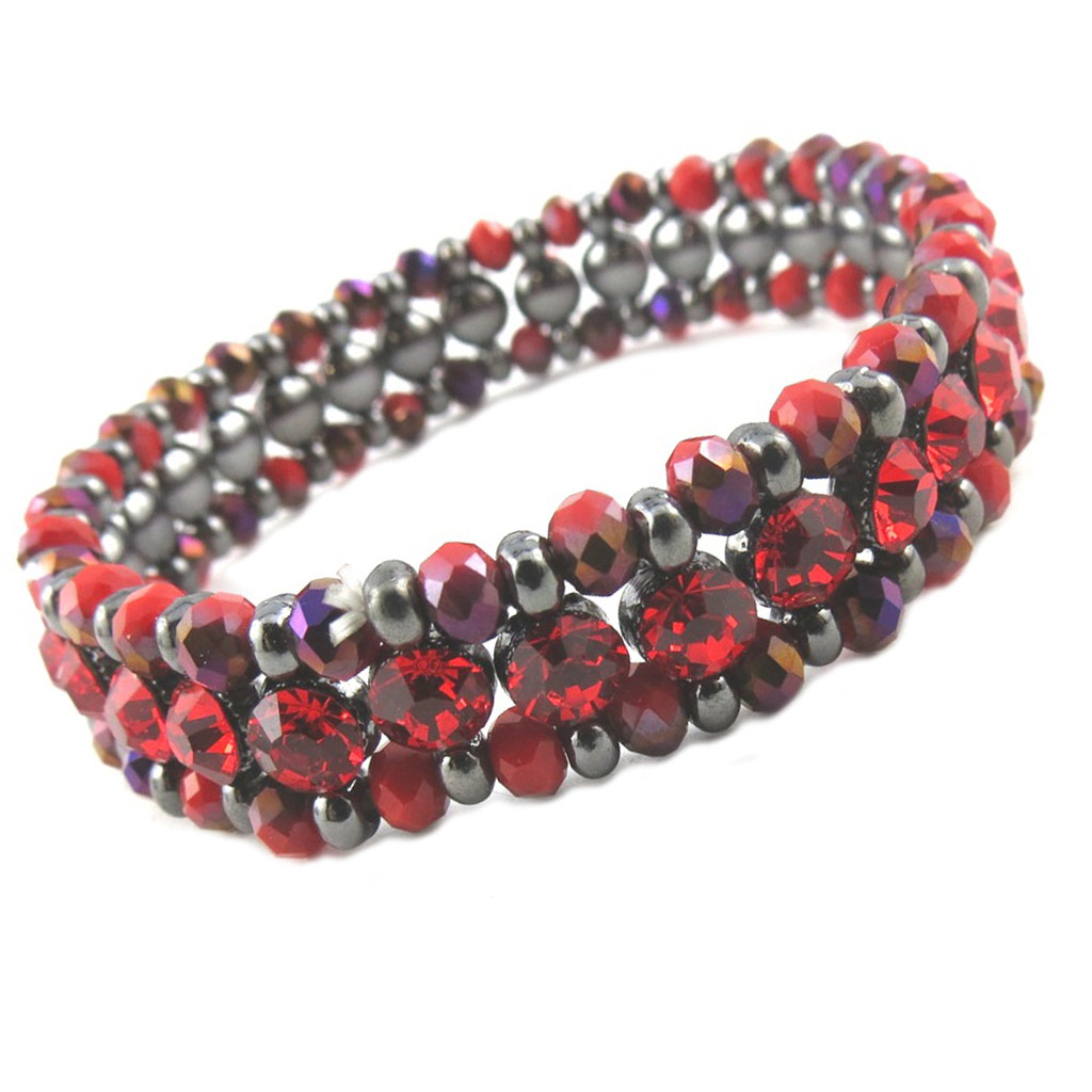 Bracelet Créateur \'Sissi\' rouge - 11 mm - [P8377]