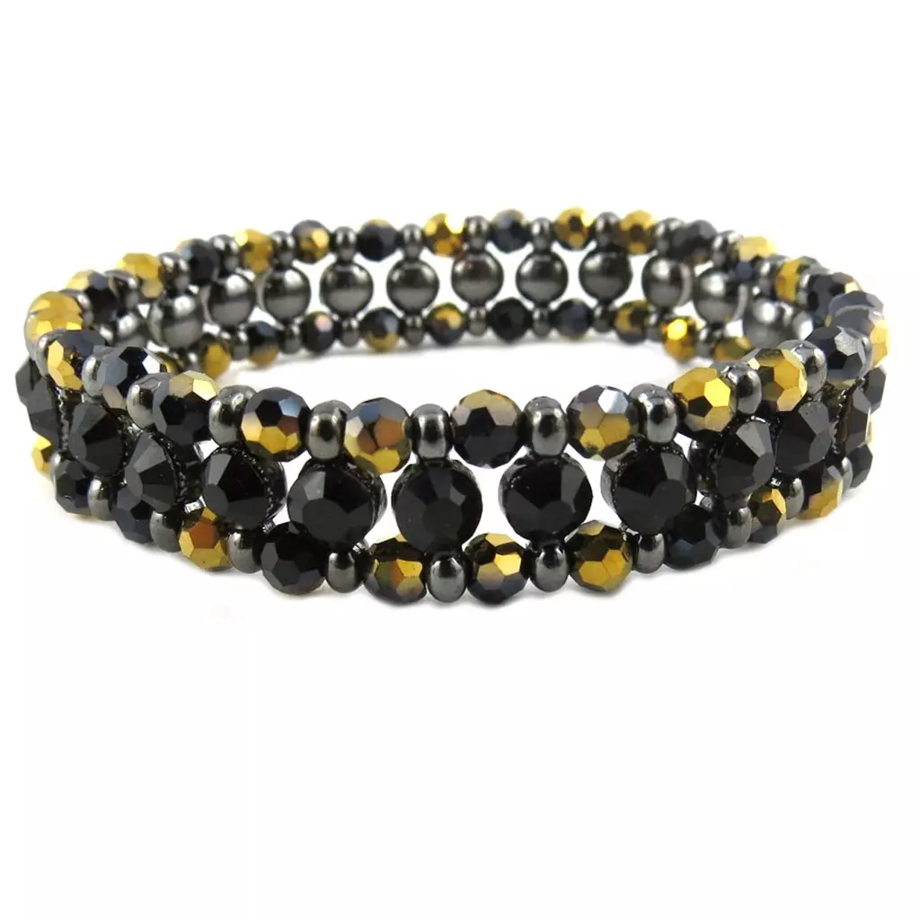 les trésors de lily Bracelet Créateur 'Sissi' noir marron 11 mm [P8378]