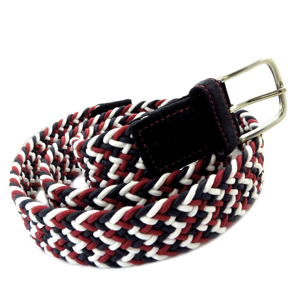 Ceinture artisanale \'Soleil du Sud\' bleu blanc rouge - 35 cm - [P8977]
