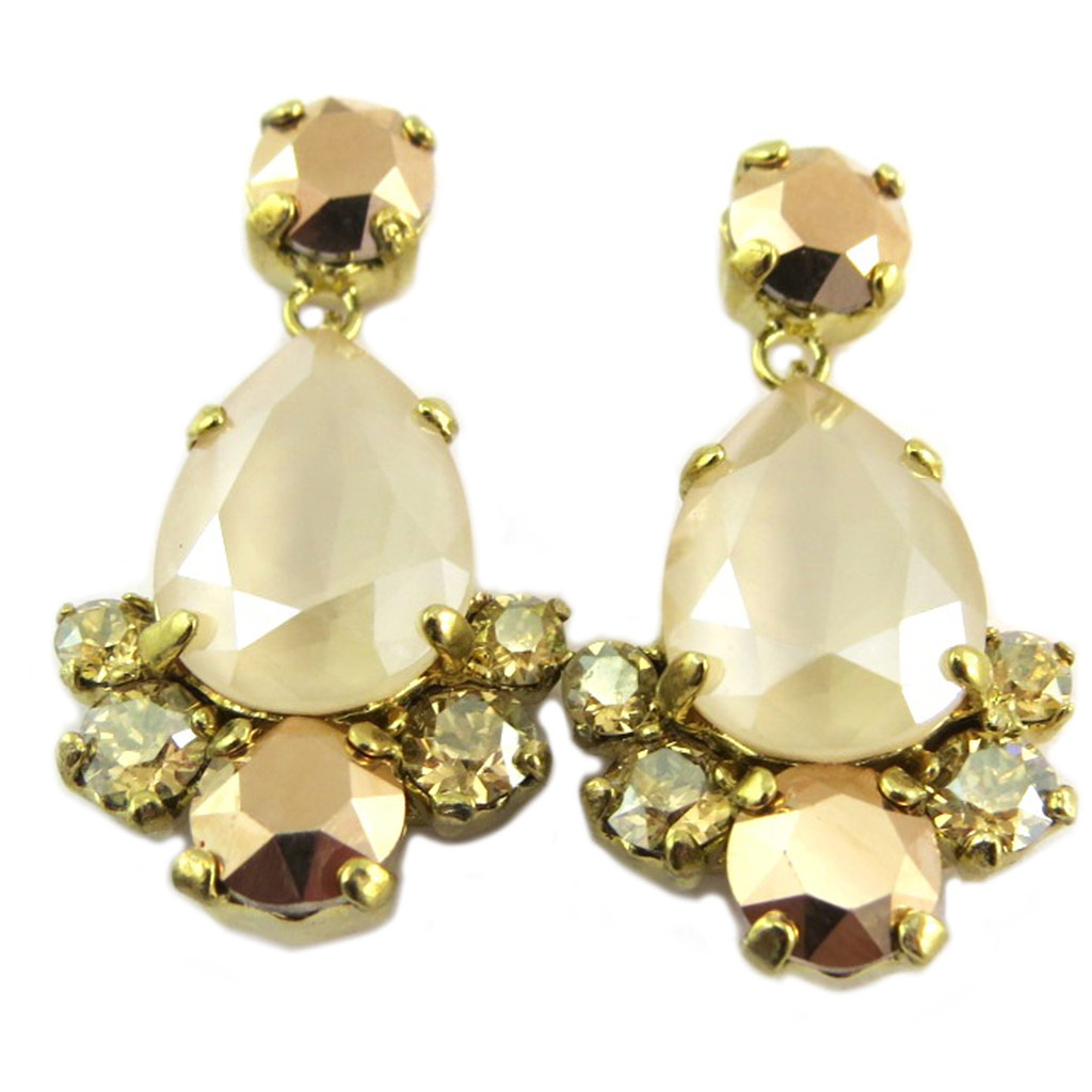 Boucles artisanales \'Constantinople\' champagne doré - 30x17 mm - [P9362]