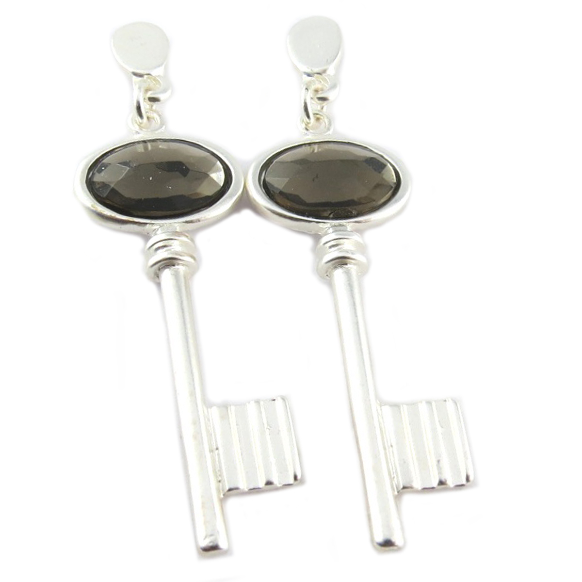 Boucles Créateur \'Clé des Possibles\' taupe argenté - 60x15 mm - [P9654]