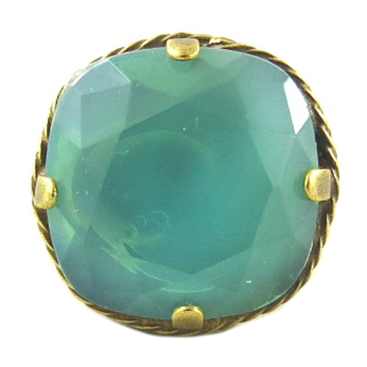 Bague artisanale \'Mythique Syracuse\' vert doré - 18 mm - [P9713]