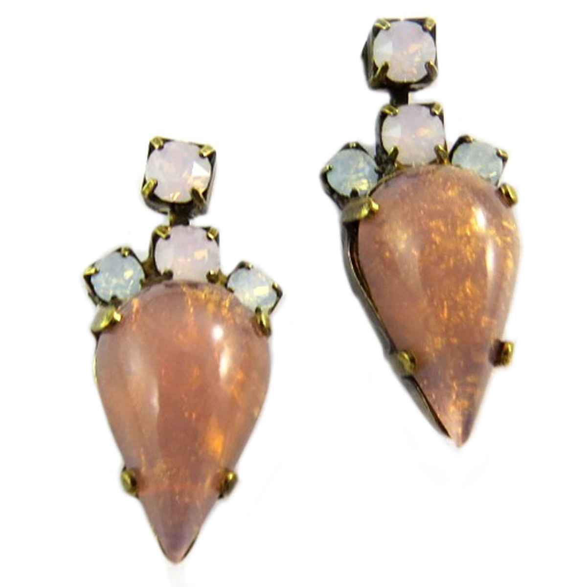 Boucles artisanales \'Mythique Syracuse\' rose doré  - 20x9 mm - [P9785]