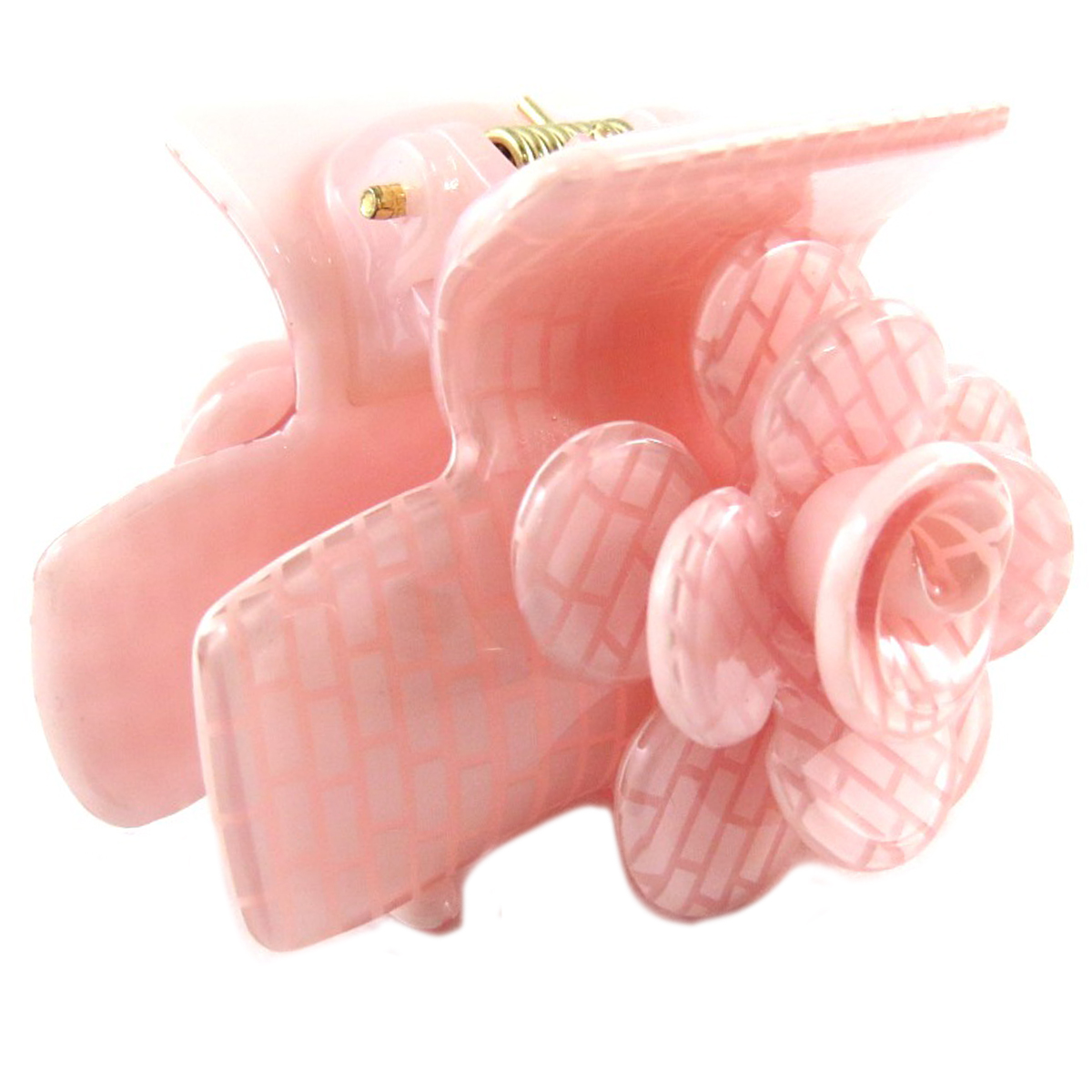 Pince crabe créateur \'Sissi\' rose (fleur) - 50x50x35 mm - [Q0043]