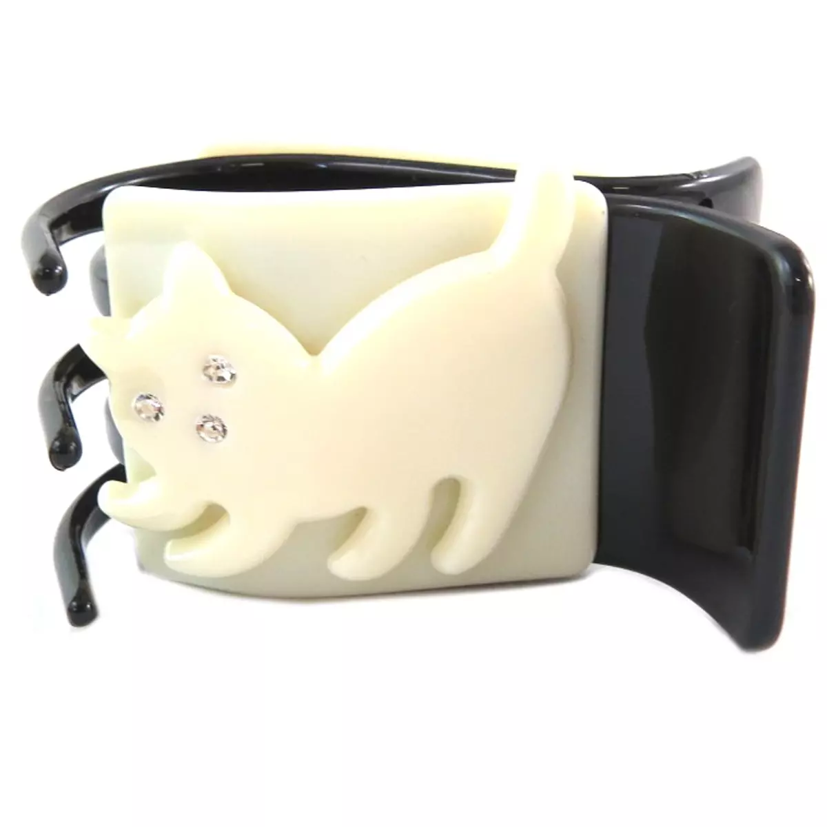 les trésors de lily Pince crabe créateur 'Les Chats' beige noir 55x40x30 mm [Q0046]