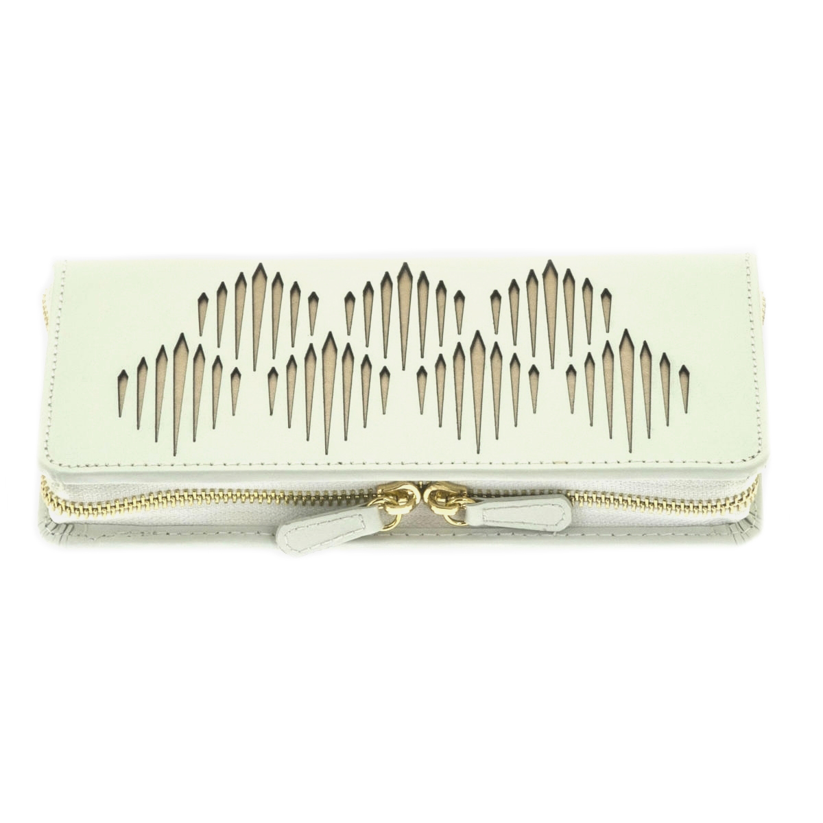 Trousse à Bijoux zippée \'Victoria\' gris clair - 21x10x3 cm - [Q0147]