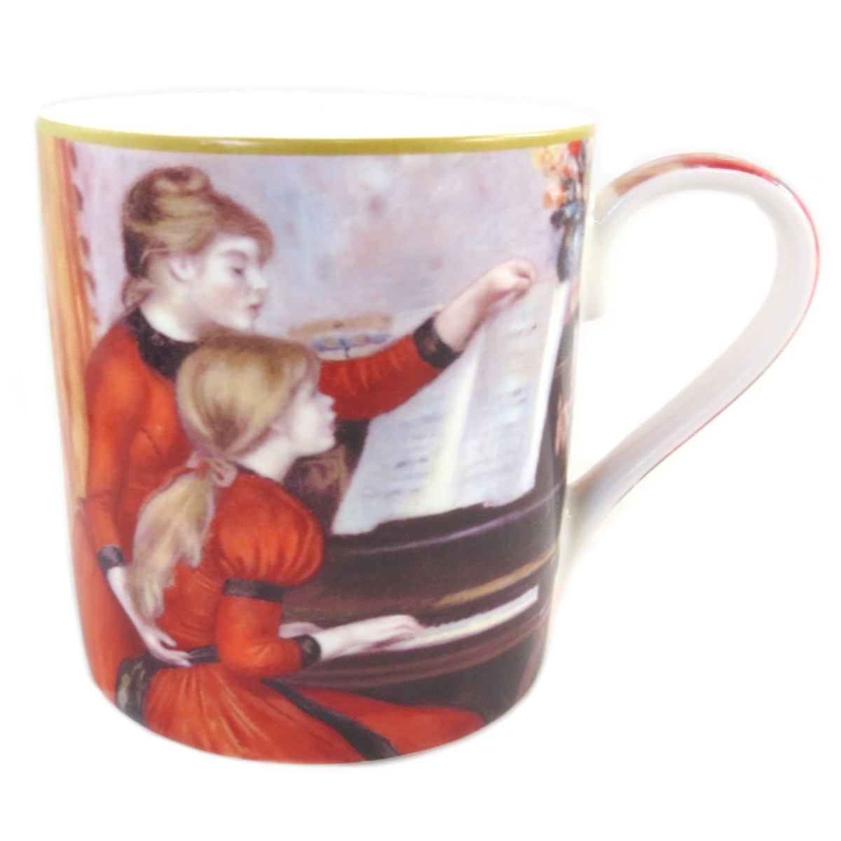 Mug porcelaine \'Auguste Renoir\' (la leçon de piano) - 12x9 cm (38 l) - [Q0215]