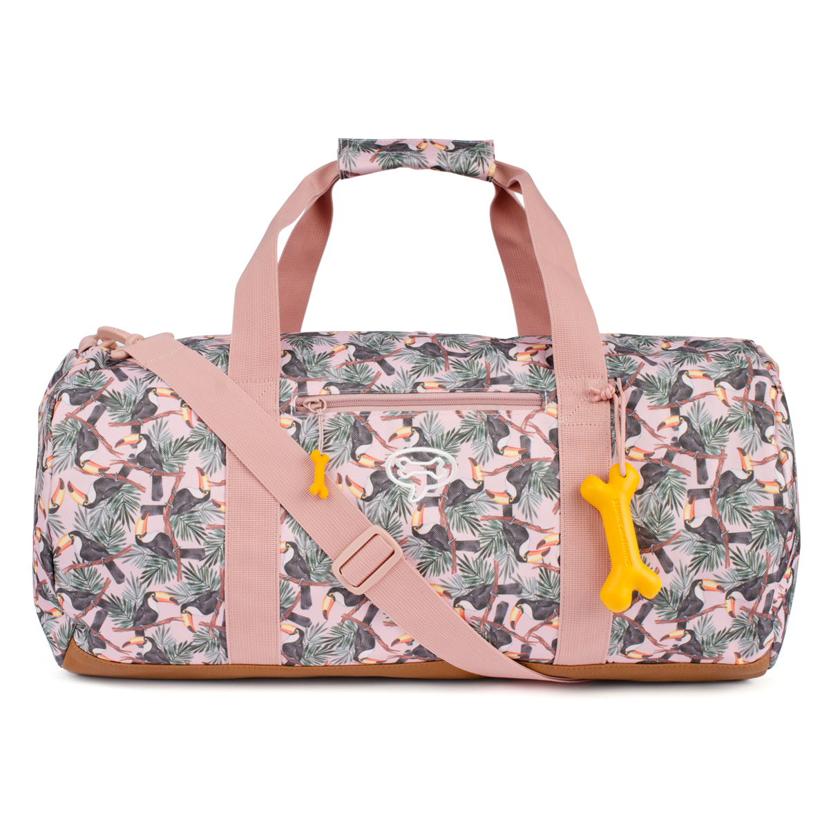 Sac de sport \'Stones and Bones\' rose marron (toucan) - 51x25x25 cm - [Q0543]