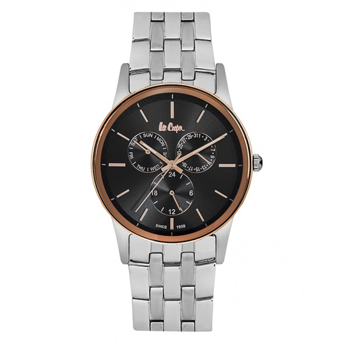 Montre multifonctions \'Lee Cooper\' noir rosé argenté - 40 mm - [Q0710]
