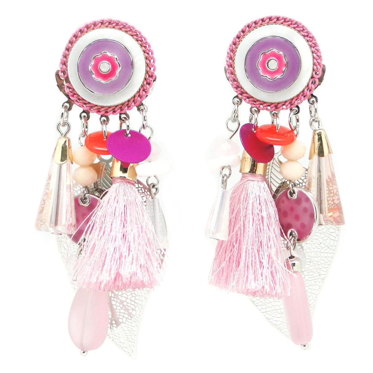 Clips créateur \'Lilipoupettes\' rose argenté - 100x30 mm - [Q1264]