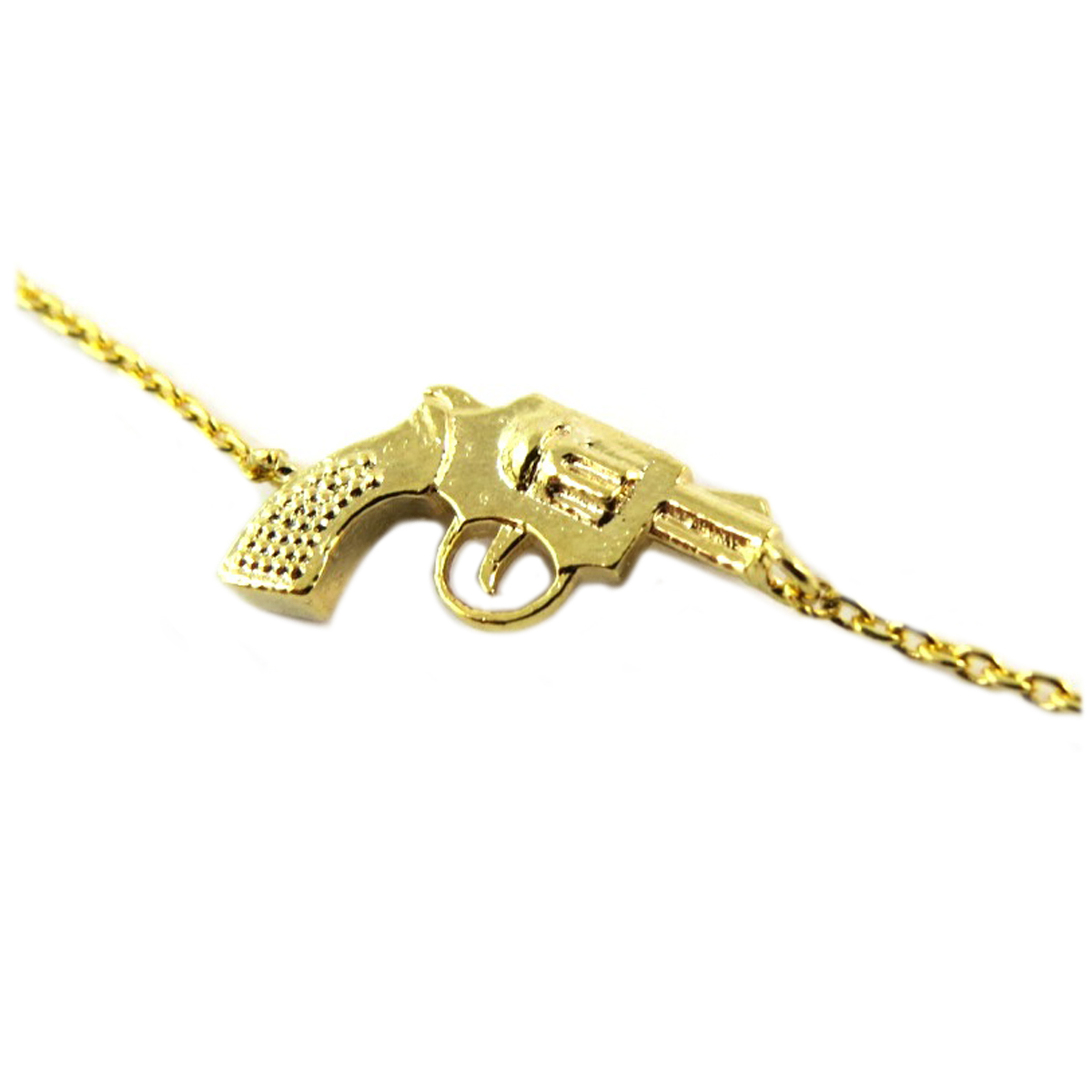 Bracelet artisanal \'Revolver\' doré -  13x9 mm - [Q1352]