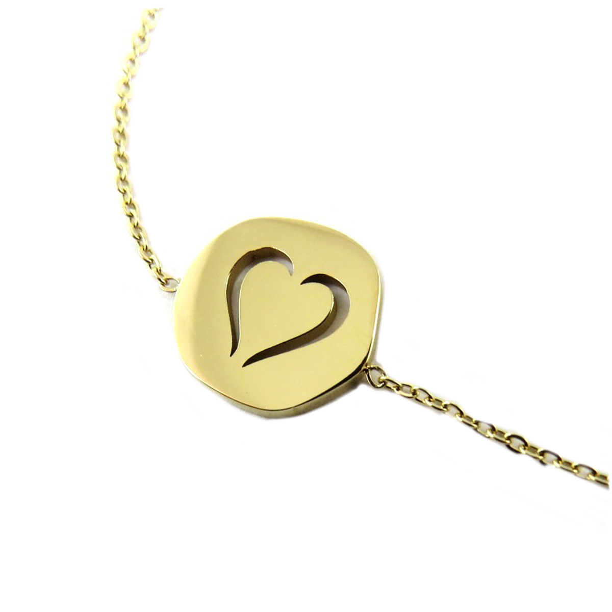 Bracelet artisanal acier \'Love\' doré - 12x12 mm - [Q1521]