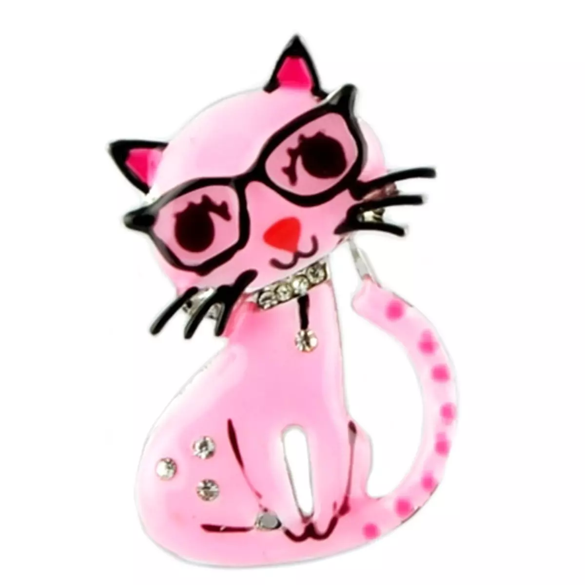 les trésors de lily Broche pin's créateur 'Lilipoupettes' (chat) rose 30x20 mm [Q1564]