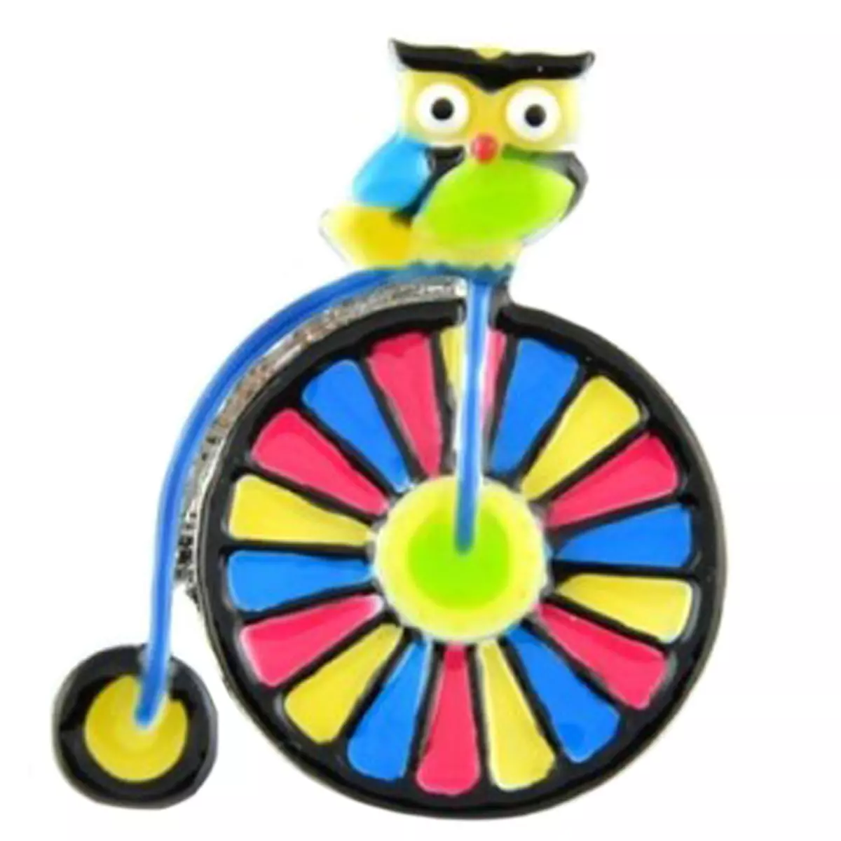 les trésors de lily Broche pin's créateur 'Lilipoupettes' (chouette) multicolore 35x28 mm [Q1619]