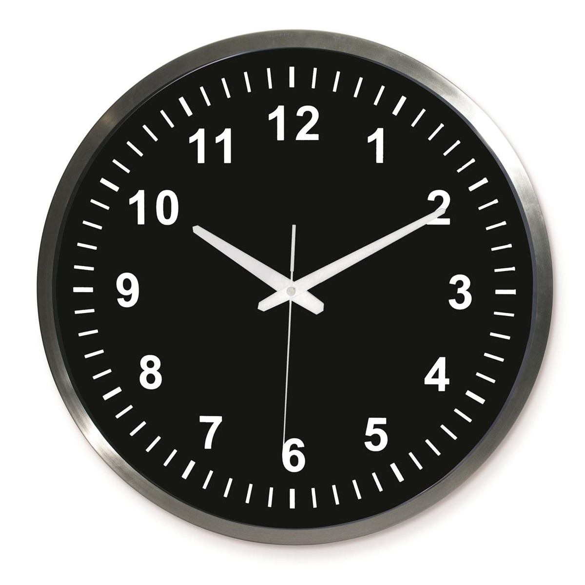 Horloge métal \'Design\' noir argenté - 45 cm - [Q1754]