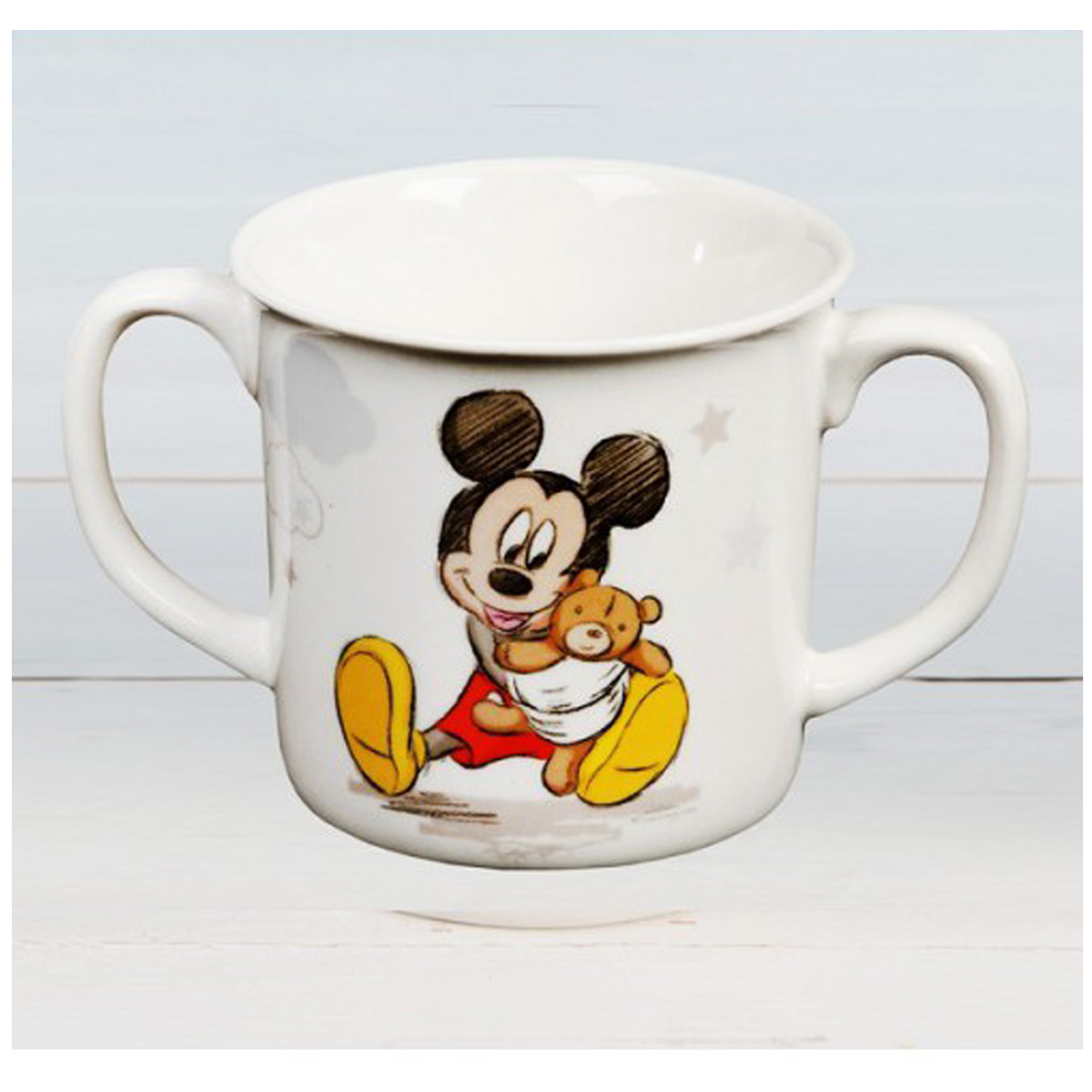 Mug bébé porcelaine \'Mickey\' (Disney) - hauteur 8 cm - [Q2055]