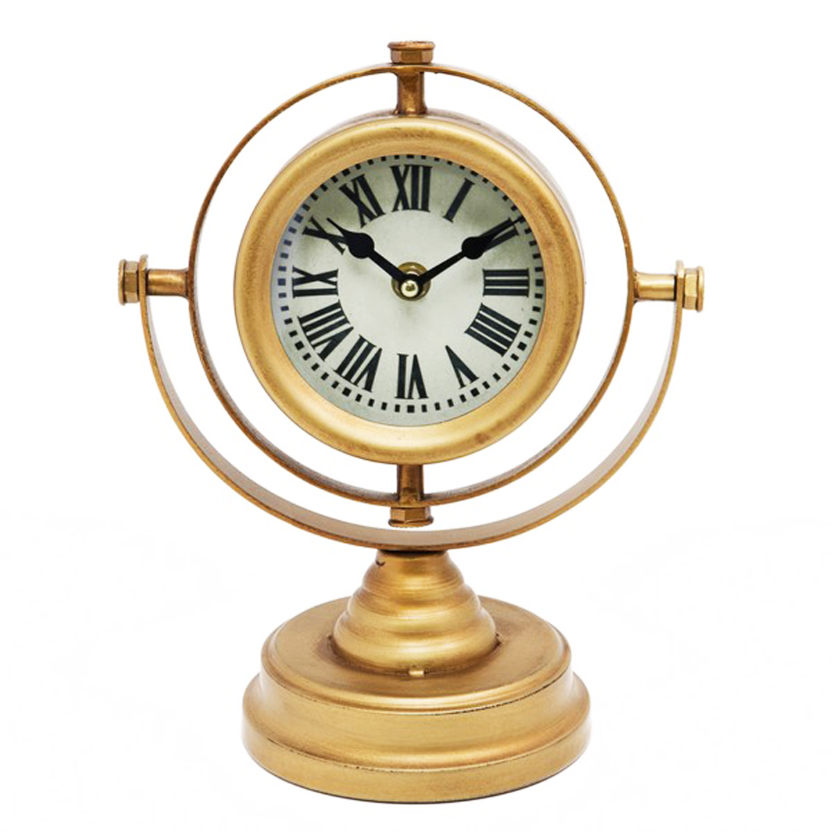 Horloge métal \'Vintage Design\' doré - hauteur 25 cm - [Q2069]