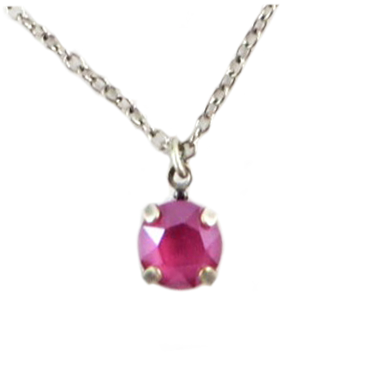 Collier artisanal \'Tsarine\' rose argenté - 8 mm - [Q2345]
